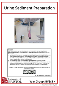 Clinical skills instruction booklet cover page, Urine Sediment Preparation